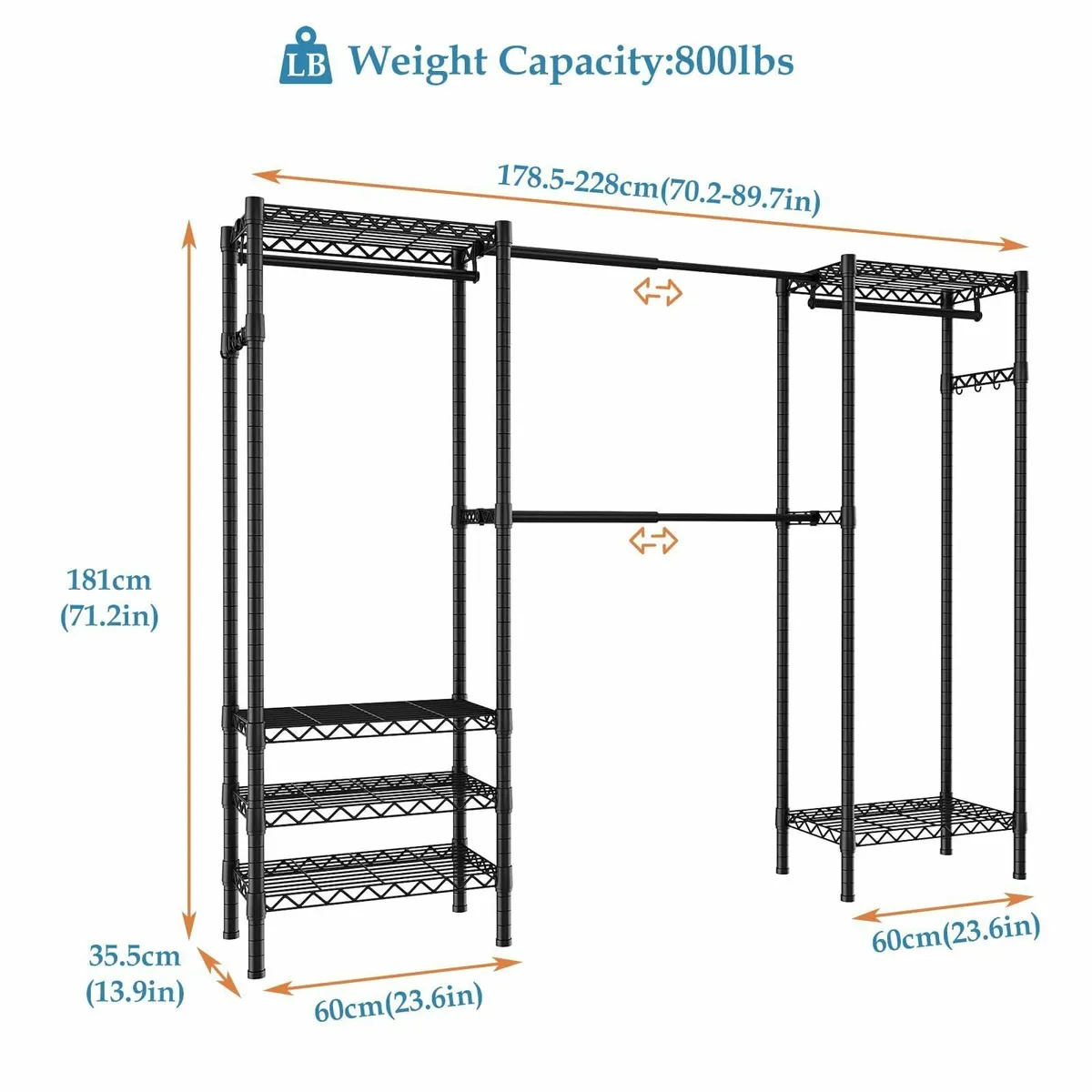 Expandable Wardrobe and Closet Organizer Freestand - Image 3