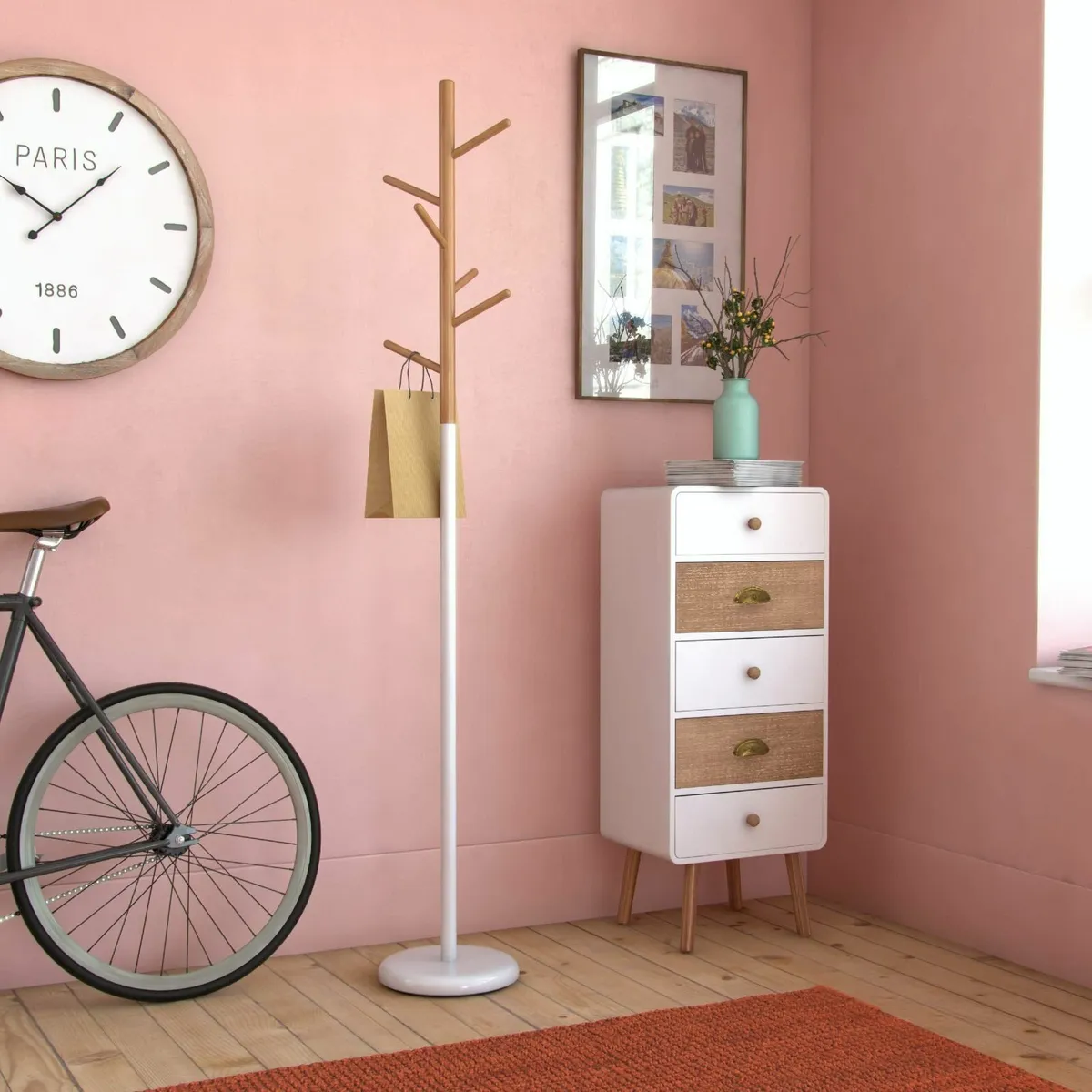 Malmö Minimalist Style Coat Rack with 6 hooks for - Image 2