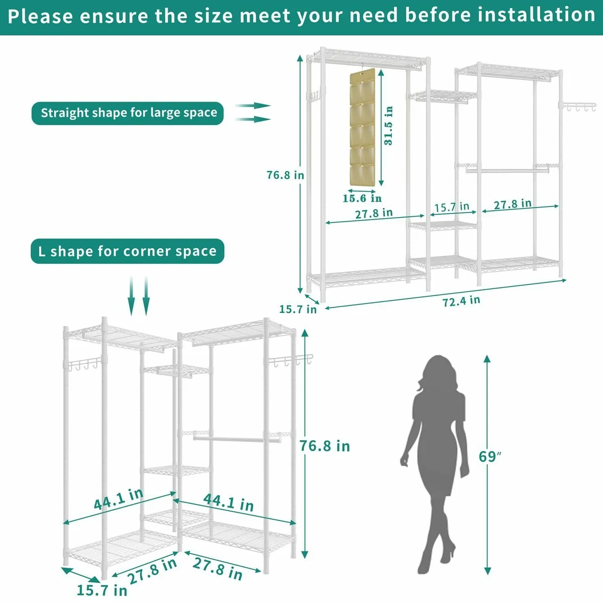 Heavy Duty Clothes Rails Portable Clothing Rack - Image 3