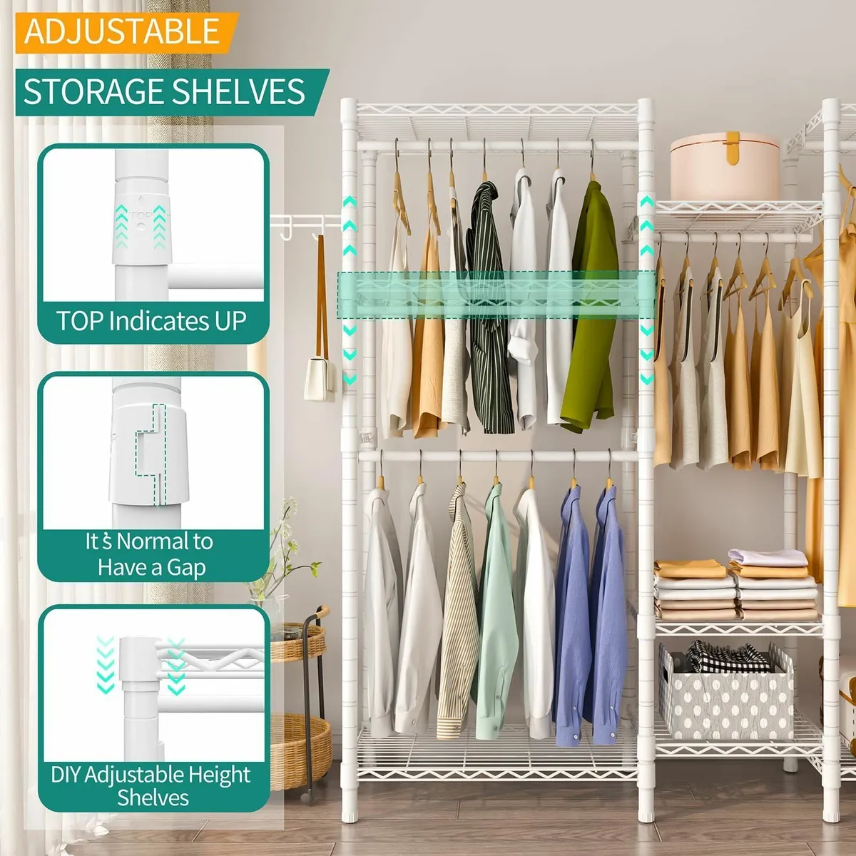 Heavy Duty Clothes Rails Portable Clothing Rack - Image 4