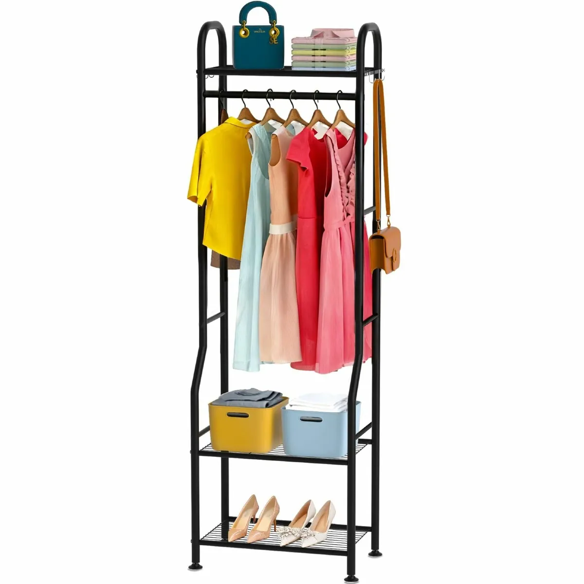 Narrow Clothes Rack - Clothing with 3 Tier Metal - Image 1