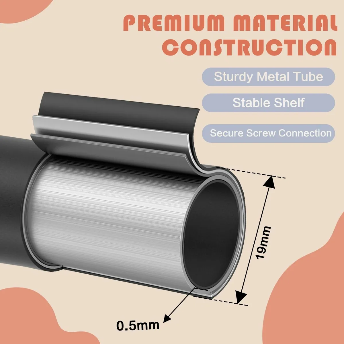 Narrow Clothes Rack - Clothing with 3 Tier Metal - Image 4