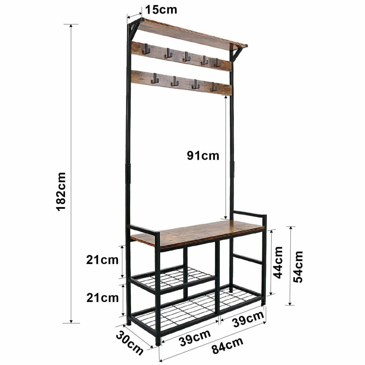 Hallway Coat Stand Industrial Rack free standing - Image 3