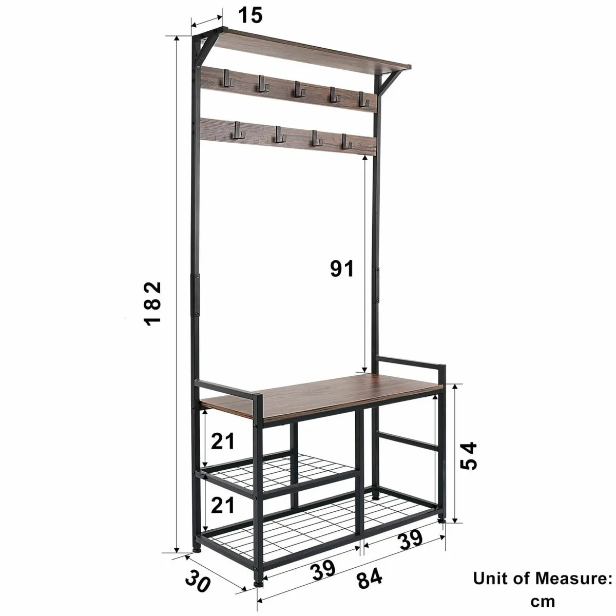 Hallway Coat Stand Industrial Rack free standing - Image 3