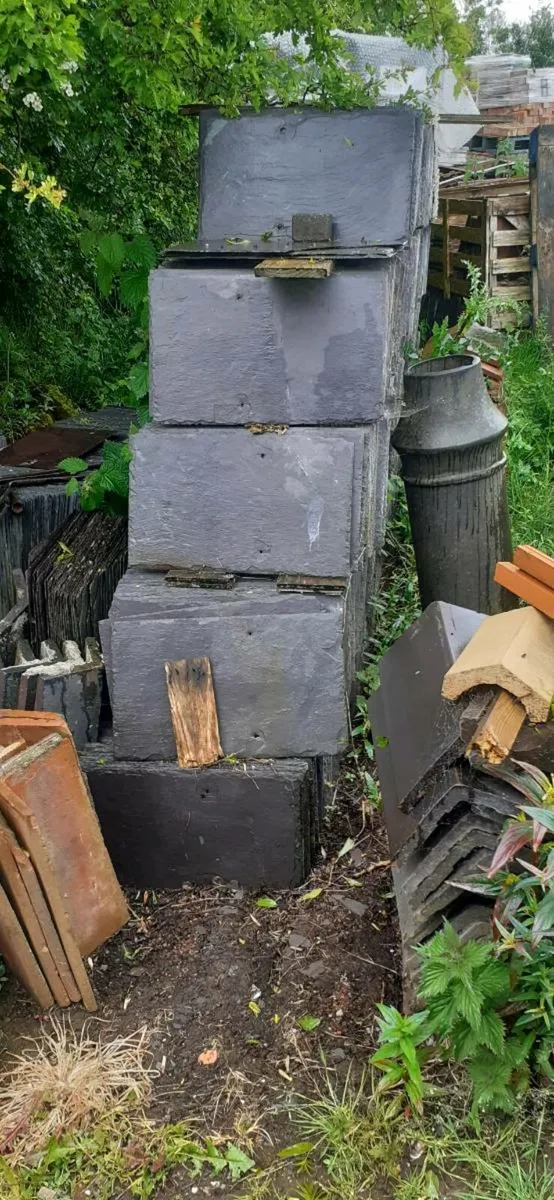 Bangor slates chimney pots floor ridge roof tiles - Image 1