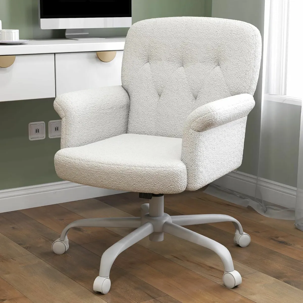 Home Office Desk Chair, Comfy Upholstered - Image 2