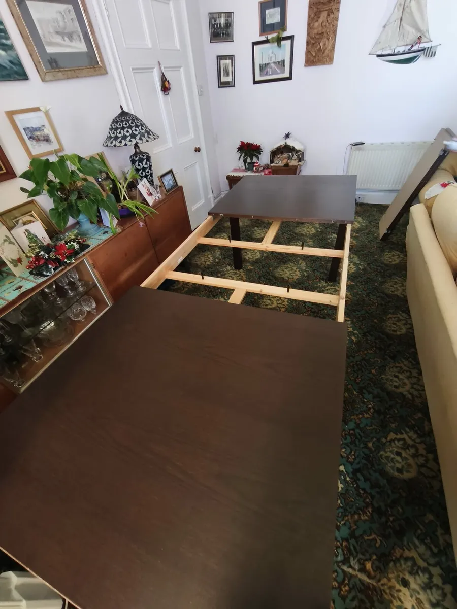 Oak veneer extendable table - Image 4