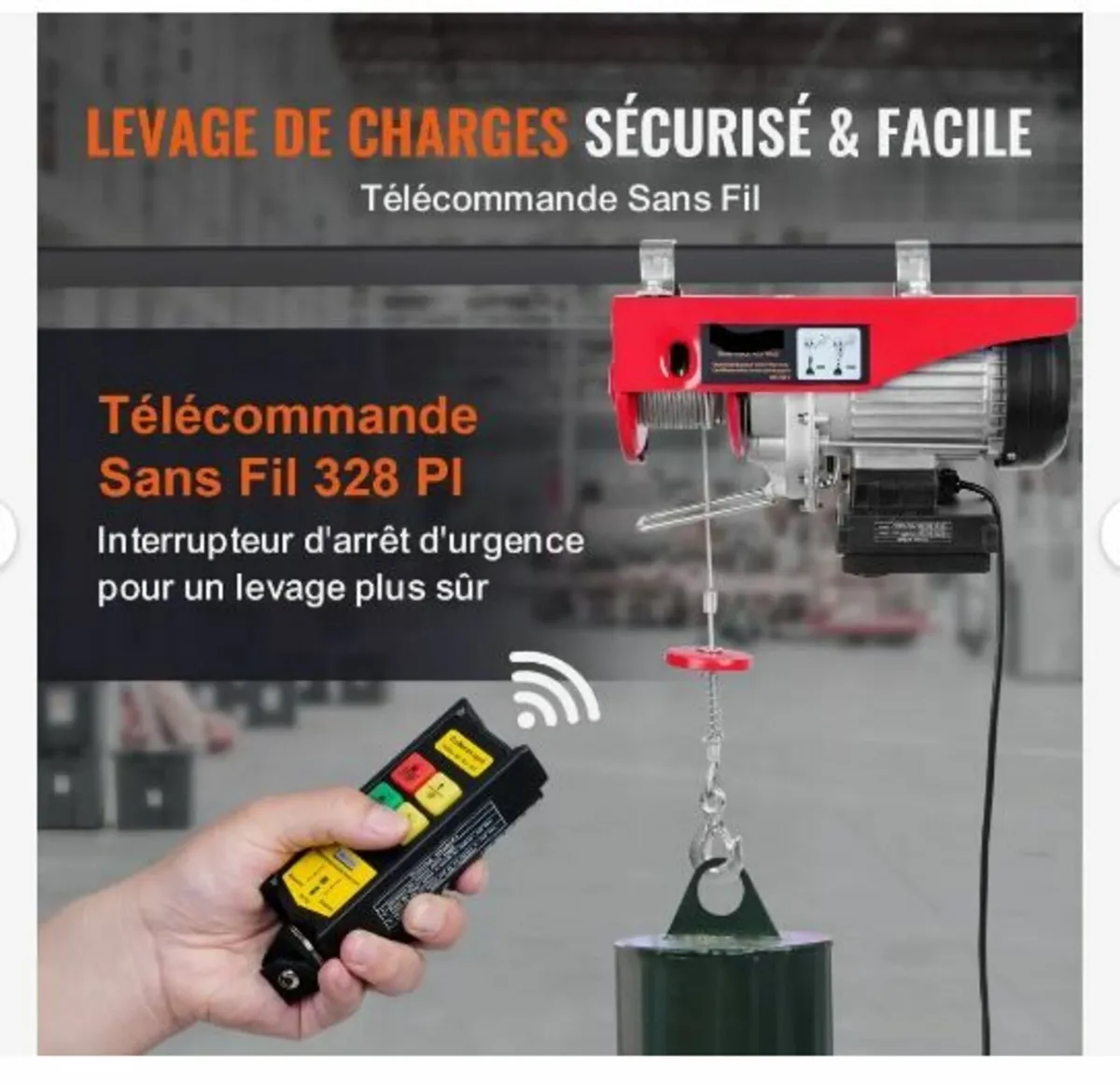 Electric Hoist 2200 lb Electric Winch Wire Rope - Image 3