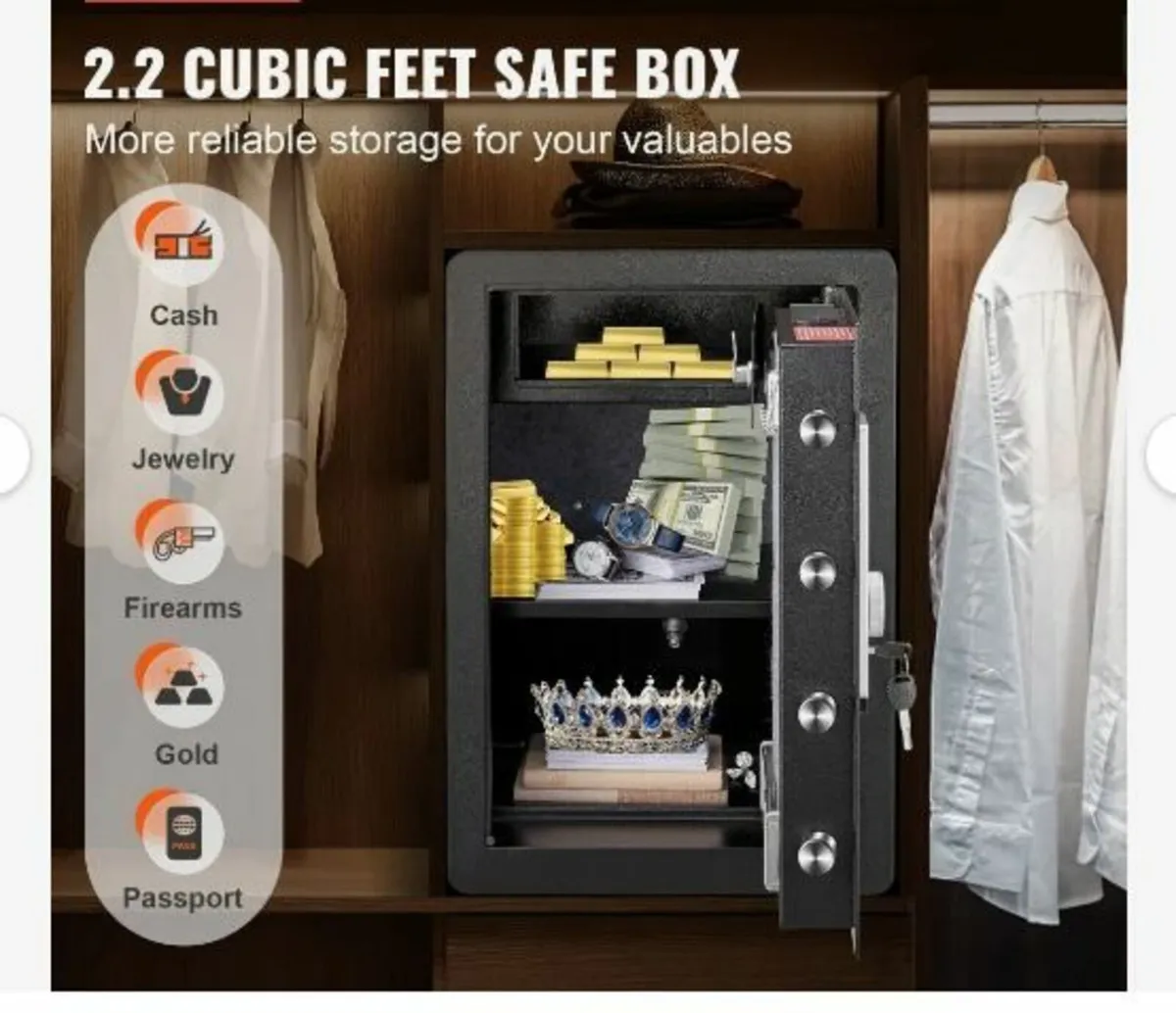 Safe, 62 L Home Safe, Steel Security - Image 2