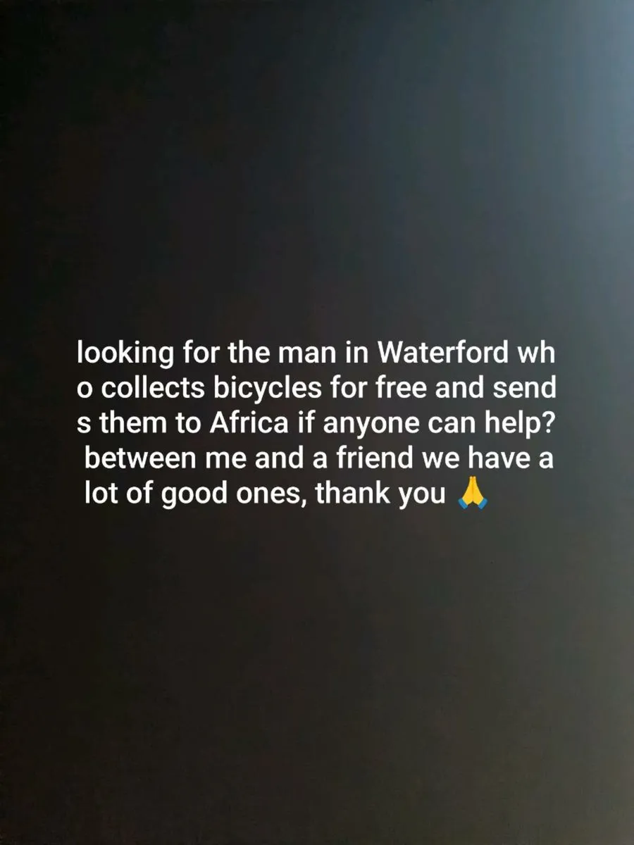 Looking for...free bikes to Africa