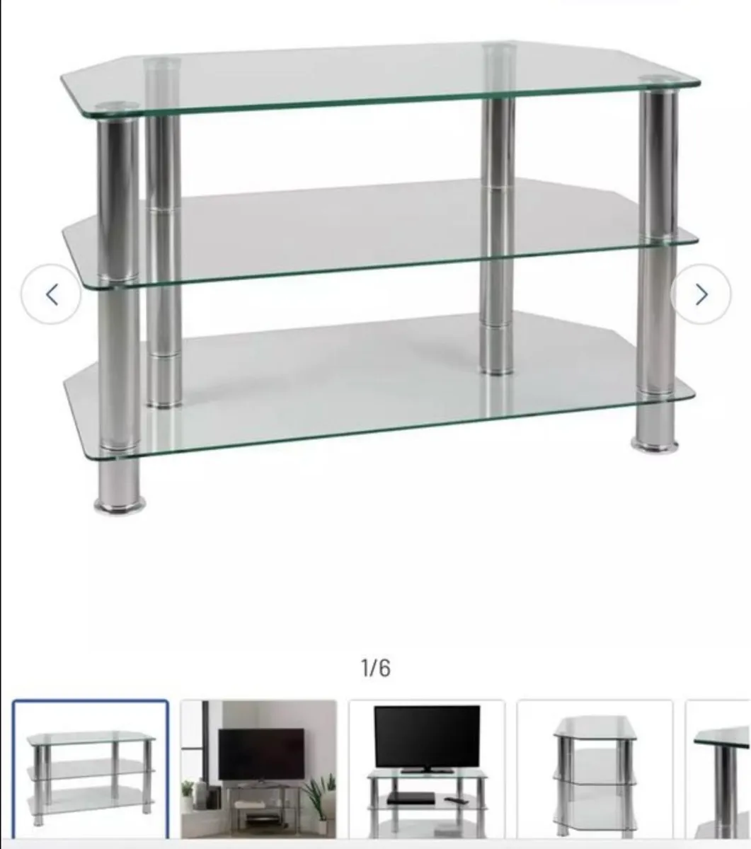 Chrome and Glass TV stand unit - Image 2