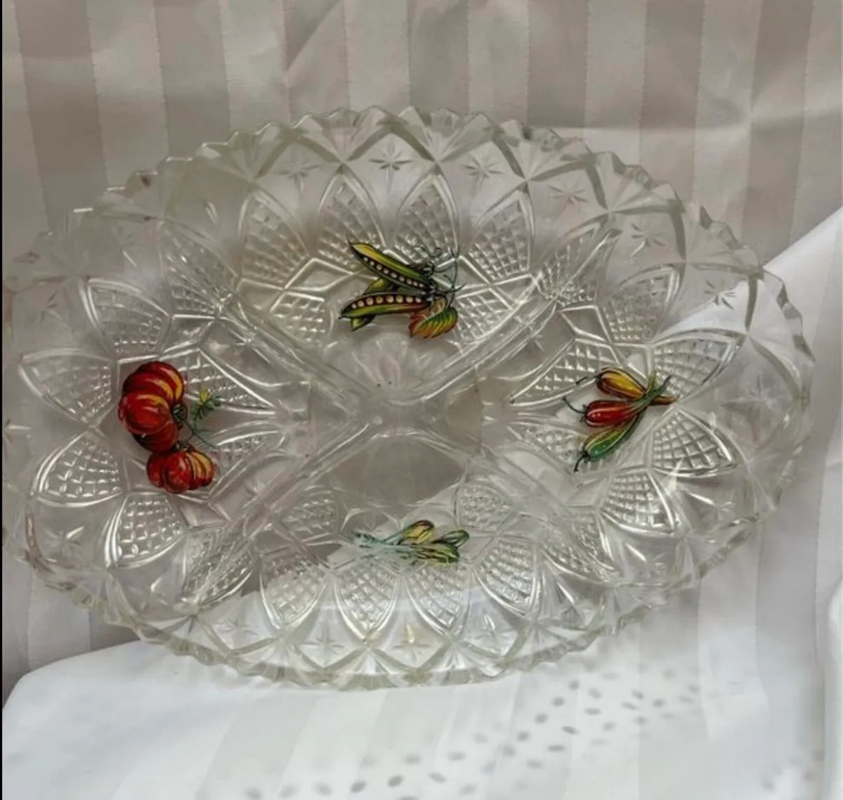 Vintage glass serving tray - Image 1