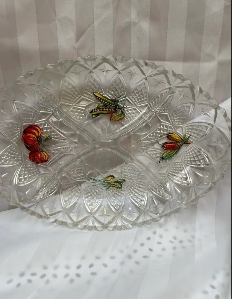 Vintage glass serving tray - Image 2