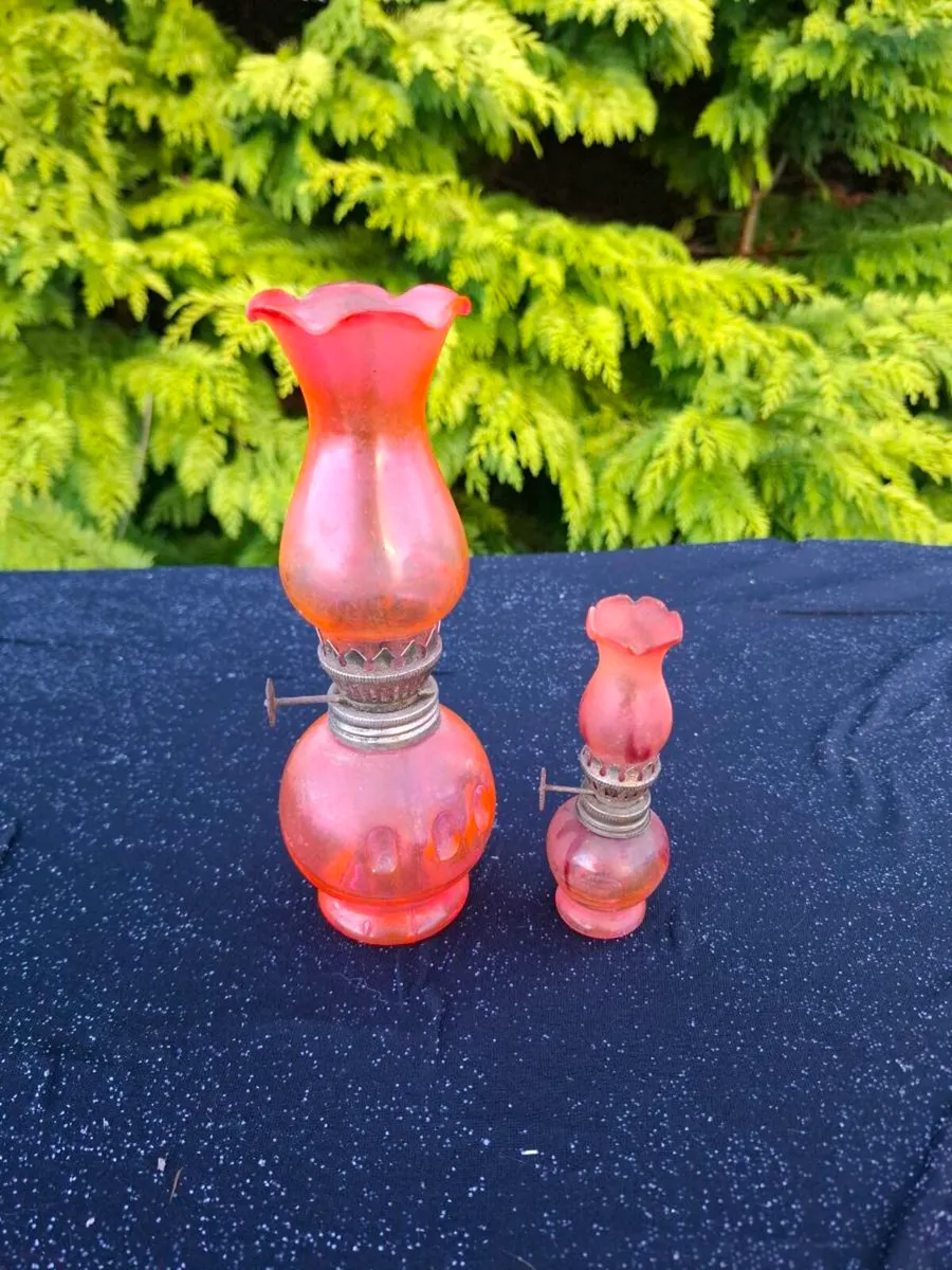 Duo miniature glass oil lamp