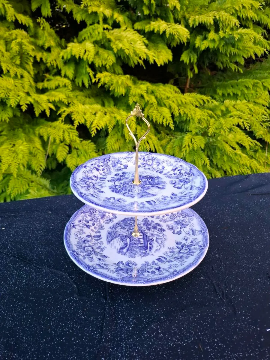 Blue 2 tiers cake stand - Image 2