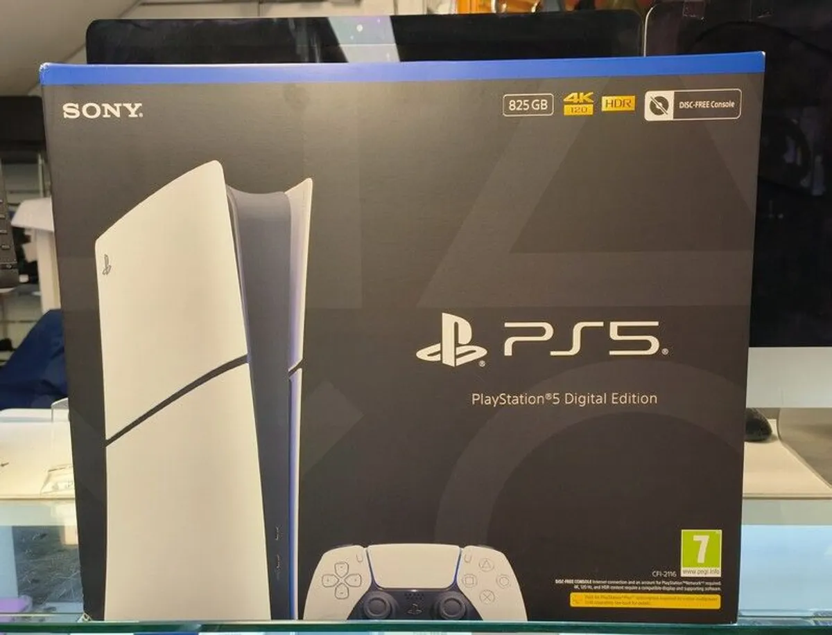 Sony PlayStation 5 Slim Digital Edition PS5 - New & Boxed - 825GB SSD You are welcome to collect from our store, the address is: Computers R US 8A the mall, Main Street, Lucan Village Lucan, Co. Dublin Ireland Postcode: K78 P9T0 Shop Tel No: 01-601055 - Image 2
