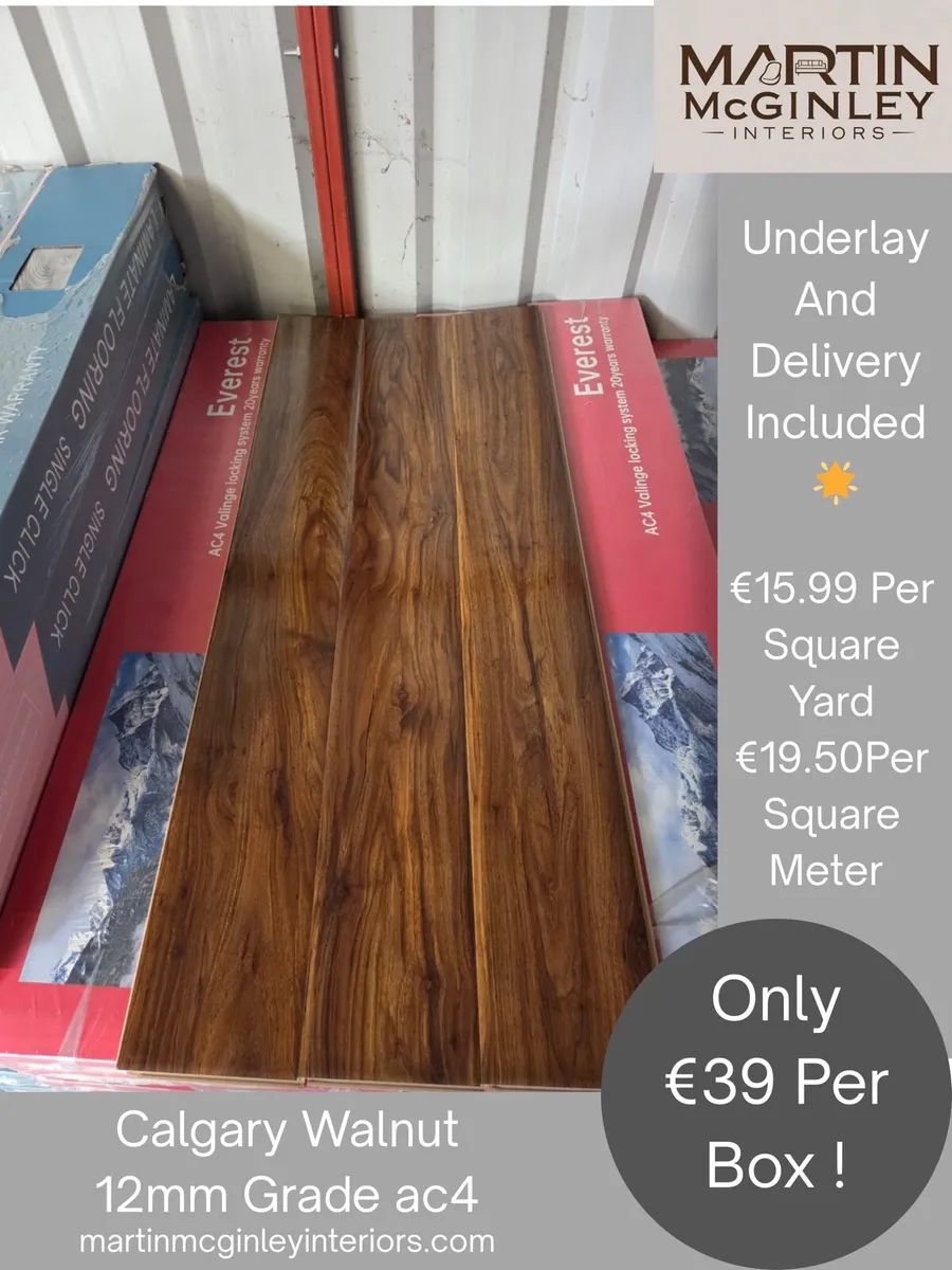Laminated Flooring High Gloss Calgary Walnut - Image 2