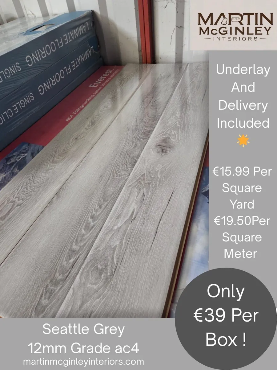 High Gloss Laminated Flooring Seattle Grey - Image 2