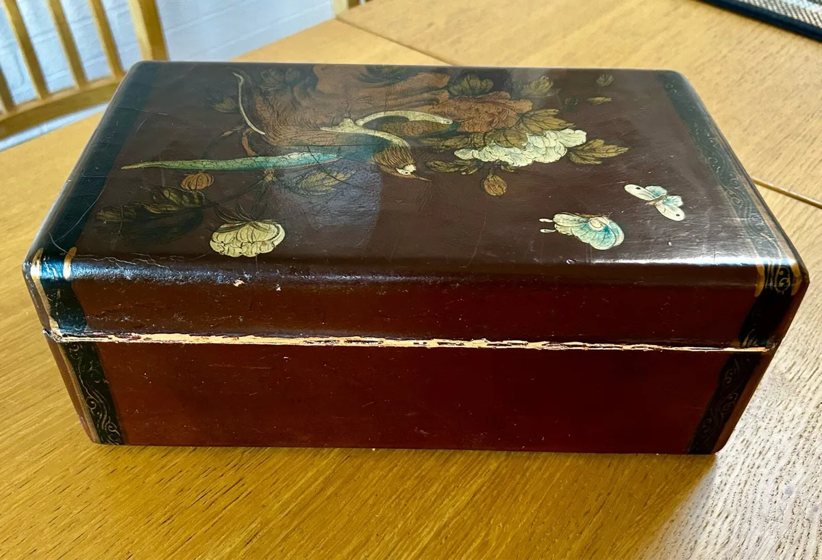 Vintage lacquered Chinese/Japanese keepsake box - Image 4
