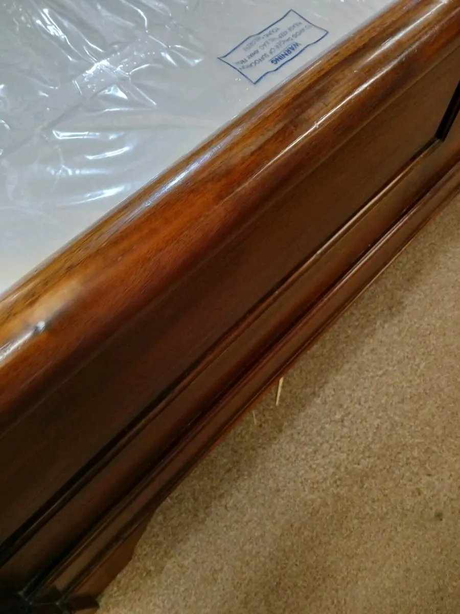 6ft mahogany sleigh bed super king size frame - Image 2