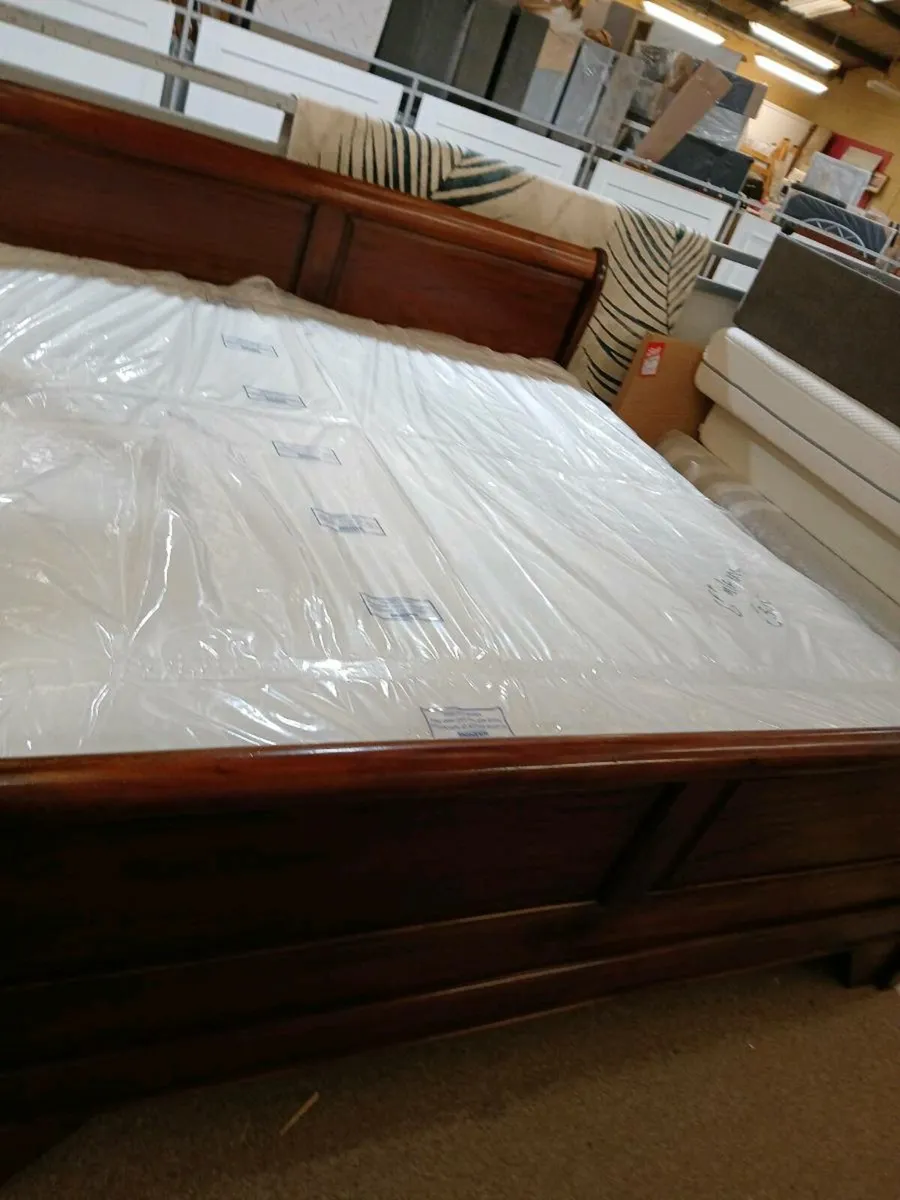 6ft mahogany sleigh bed super king size frame - Image 3