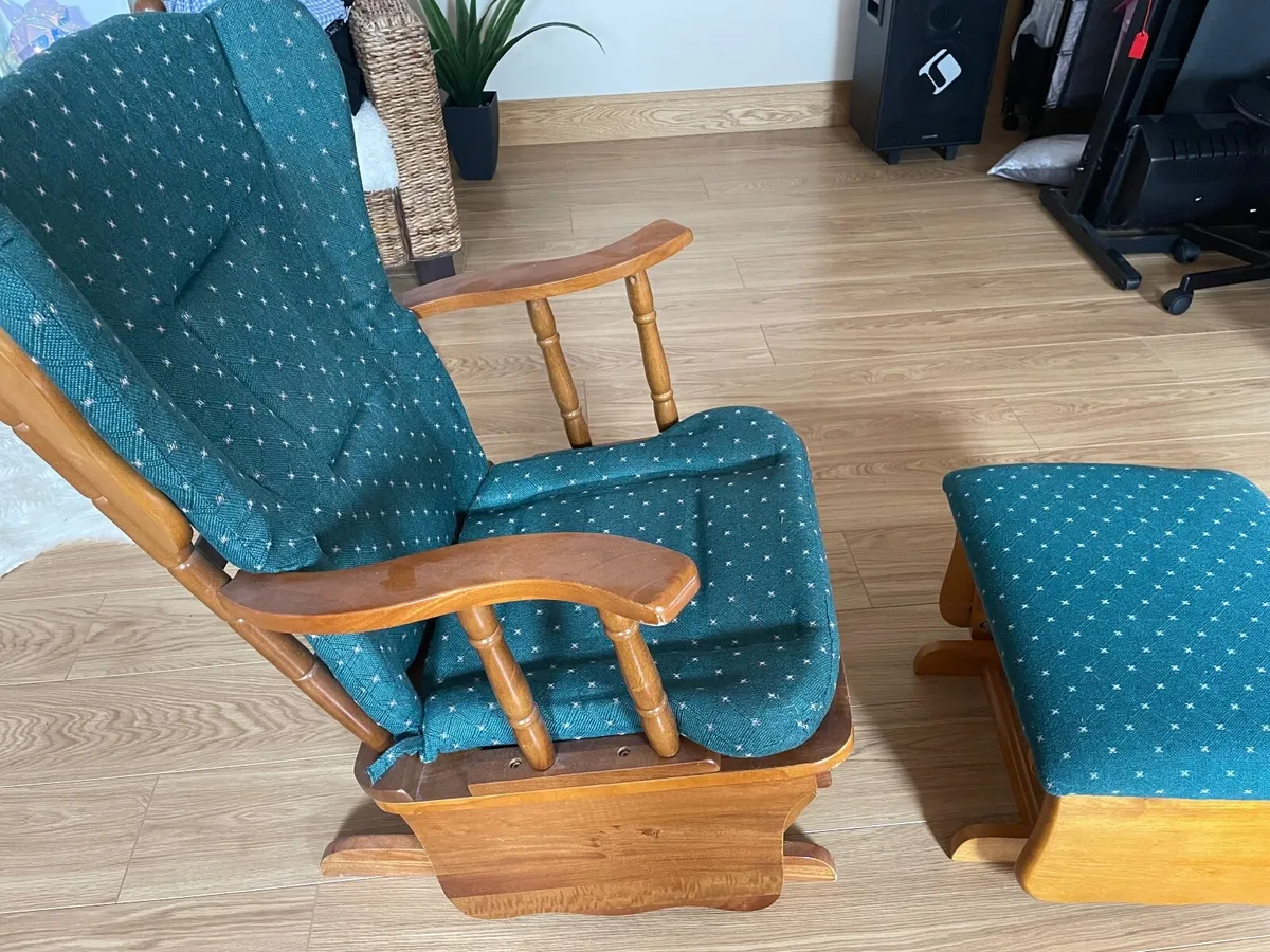 Rocking chair and foot stool - Image 1
