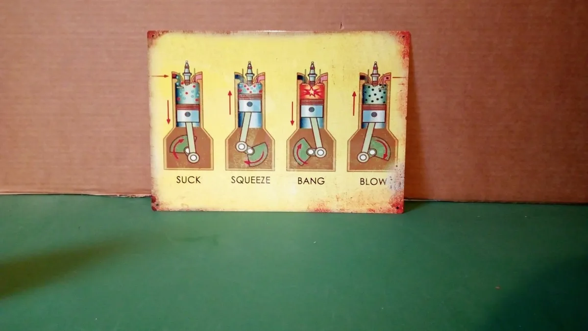 Petrol head classic car tin metal sign - Image 1