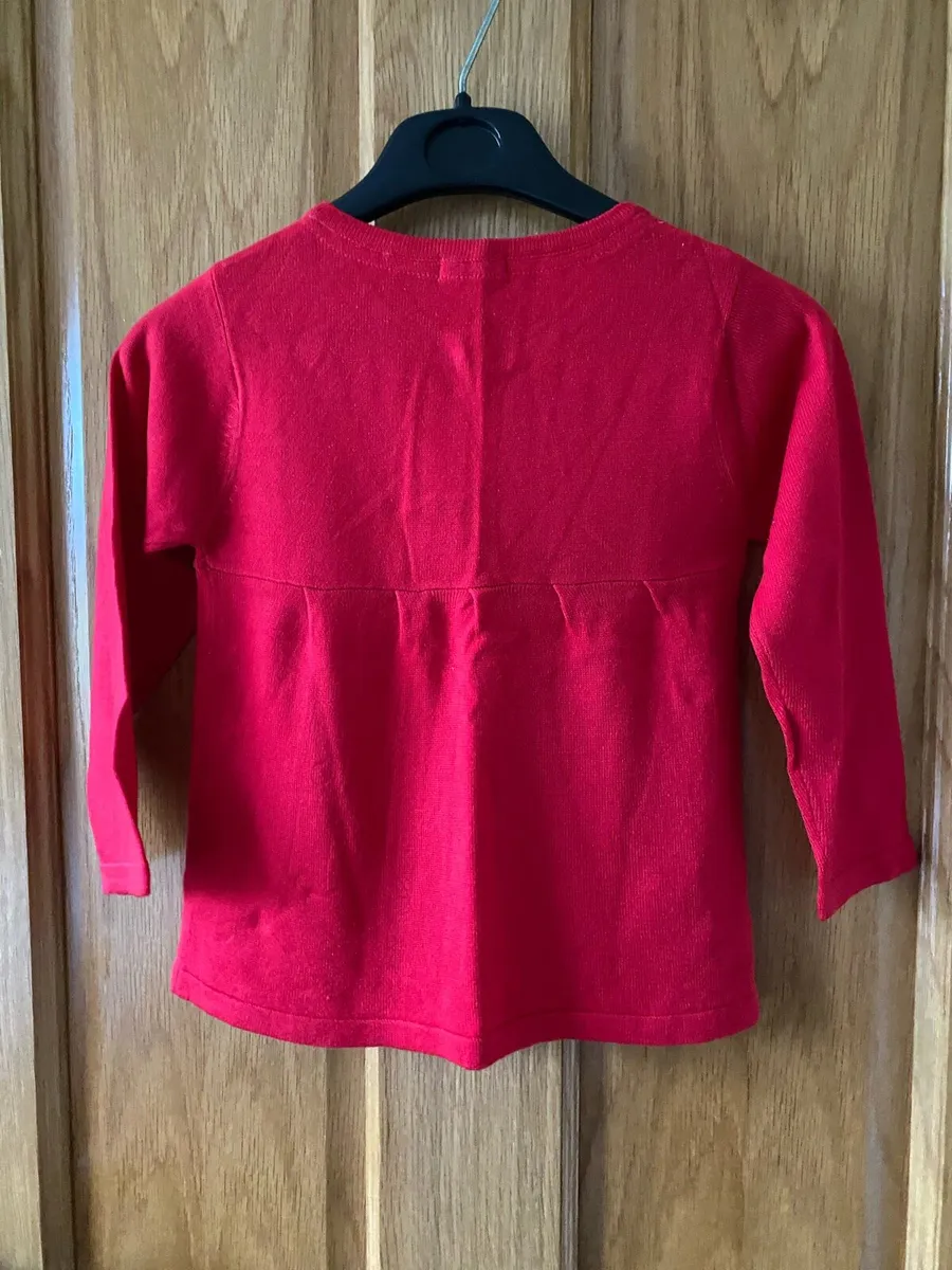 Girl’s Brand New Red Cardigan with Hearts Buttons - Image 4