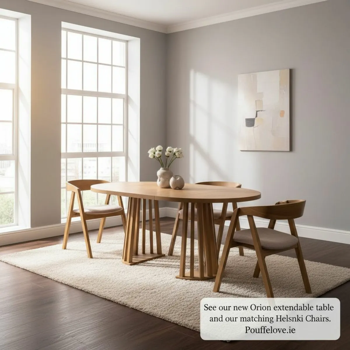 Tovo Extendable Round Dining Table140cm 4 x Chairs - Image 2