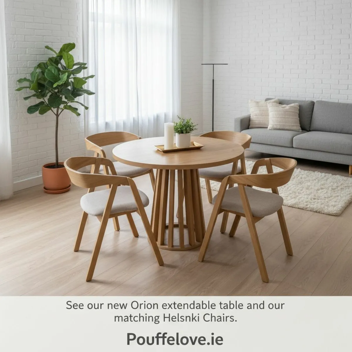 Tovo Extendable Round Dining Table140cm 4 x Chairs - Image 4