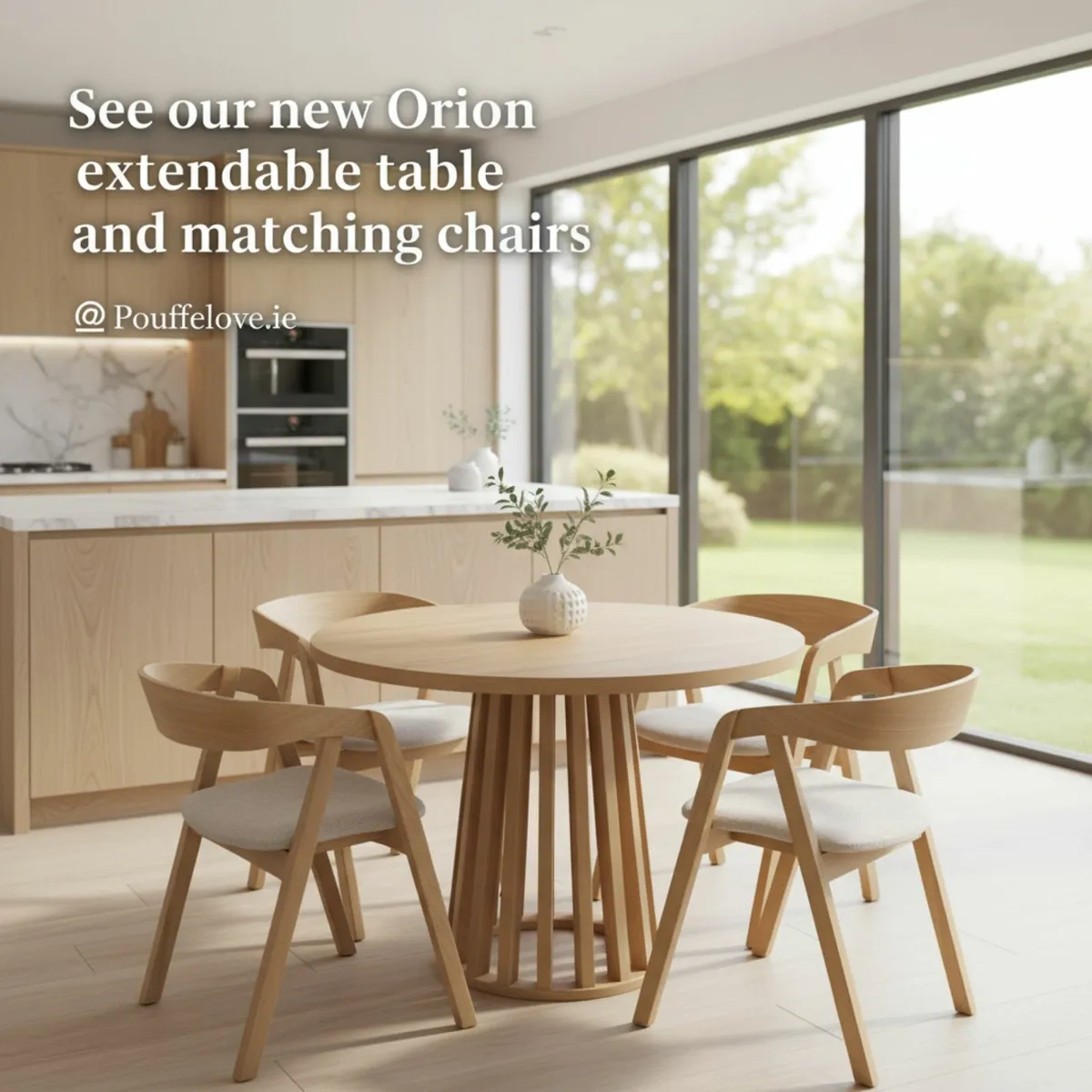 Tovo Extendable Round Dining Table140cm 4 x Chairs - Image 1