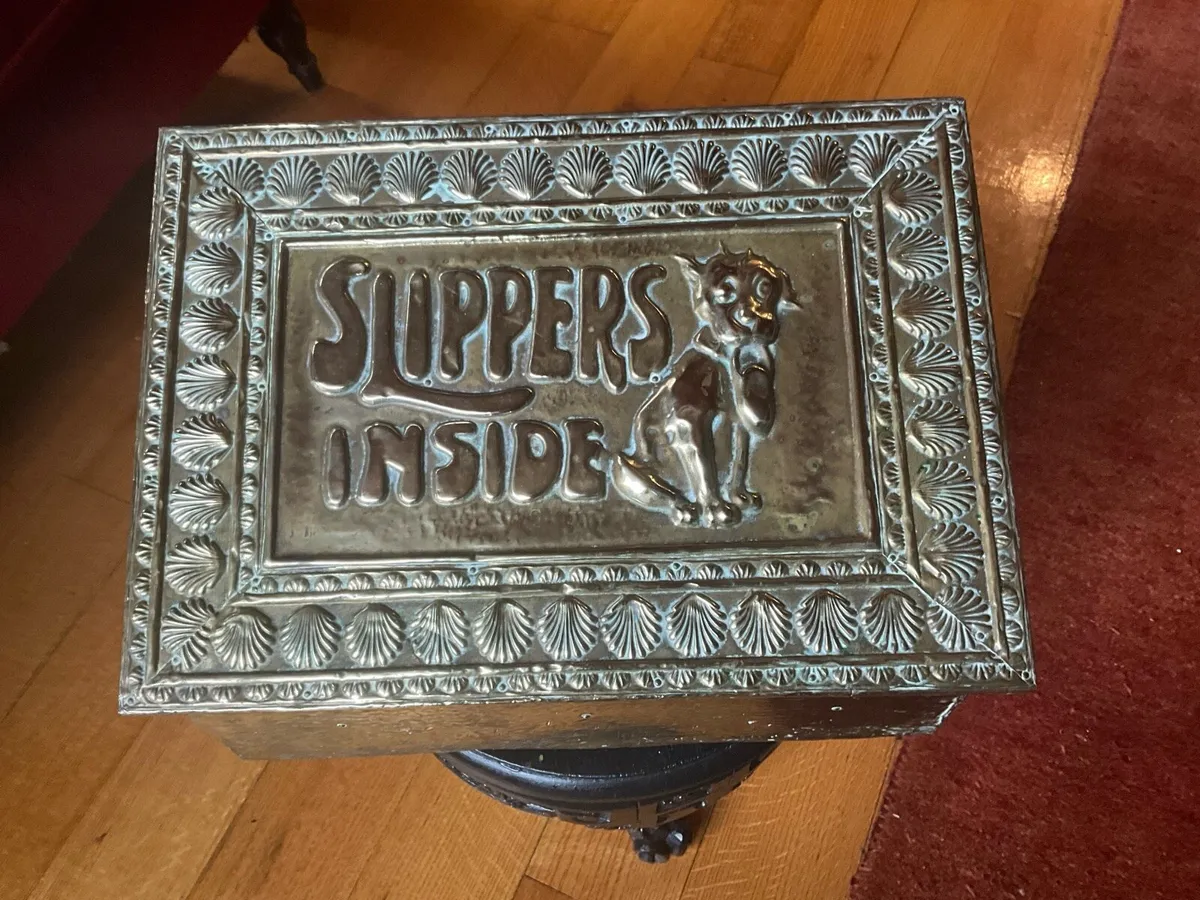Antique Brass Bonzo Slipper Box 1920s - Image 1