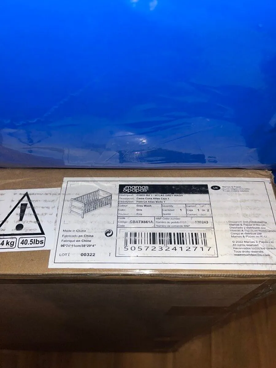 Atlas 2 Piece Cotbed Range w/ Dresser Changer - Grey Wash - Image 4