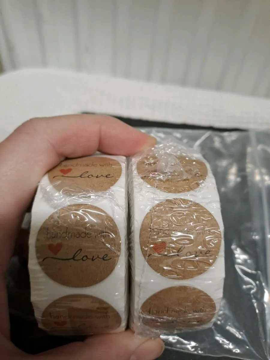 Handmade With Love Kraft Stickers - Image 1