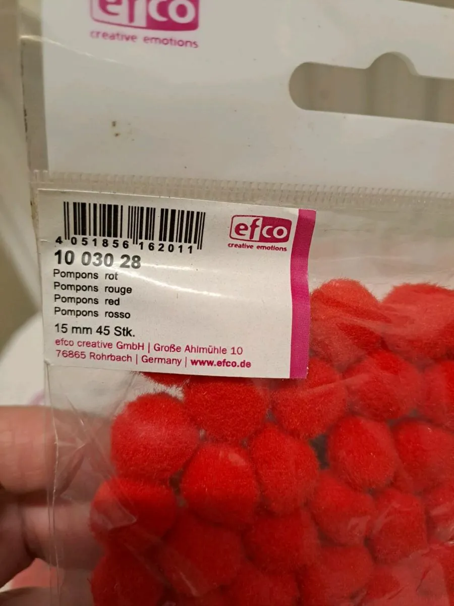 Efco Red Pom Poms - Image 3