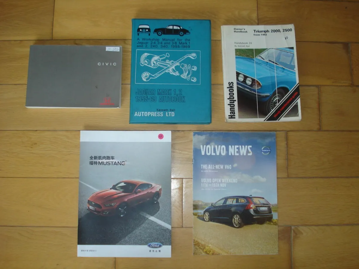 OLD HONDA JAG TRIUMPH FORD VOLVO BOOKS.