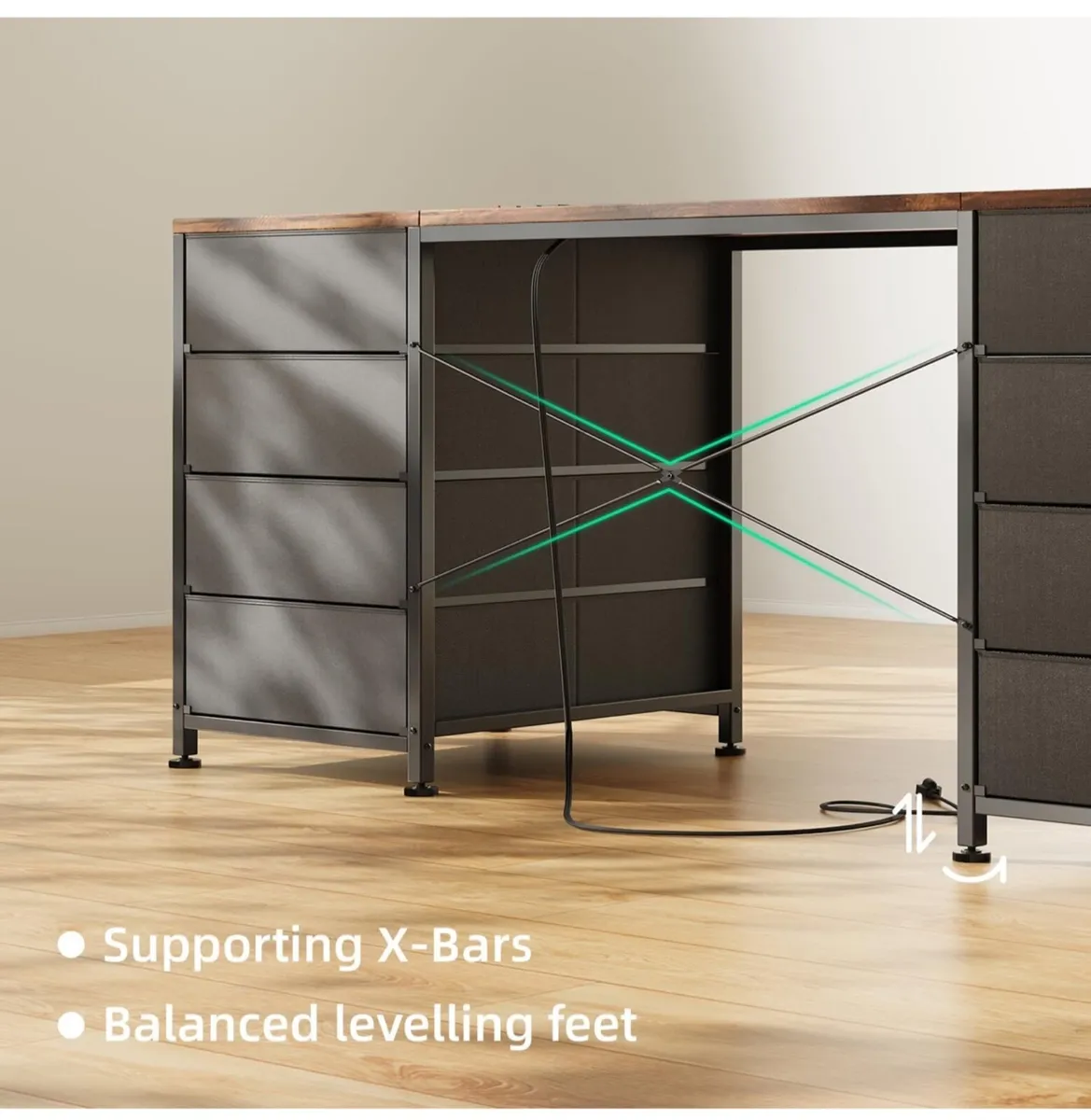 120cm Computer Desk with 8 Drawers - Image 3