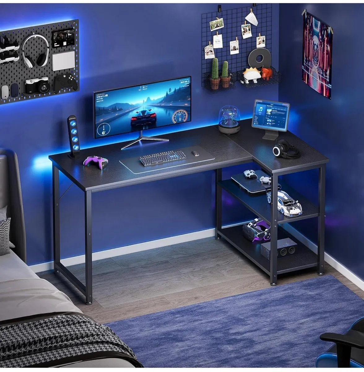 L Shaped Gaming Desk, 120x70 cm Computer Desk - Image 1