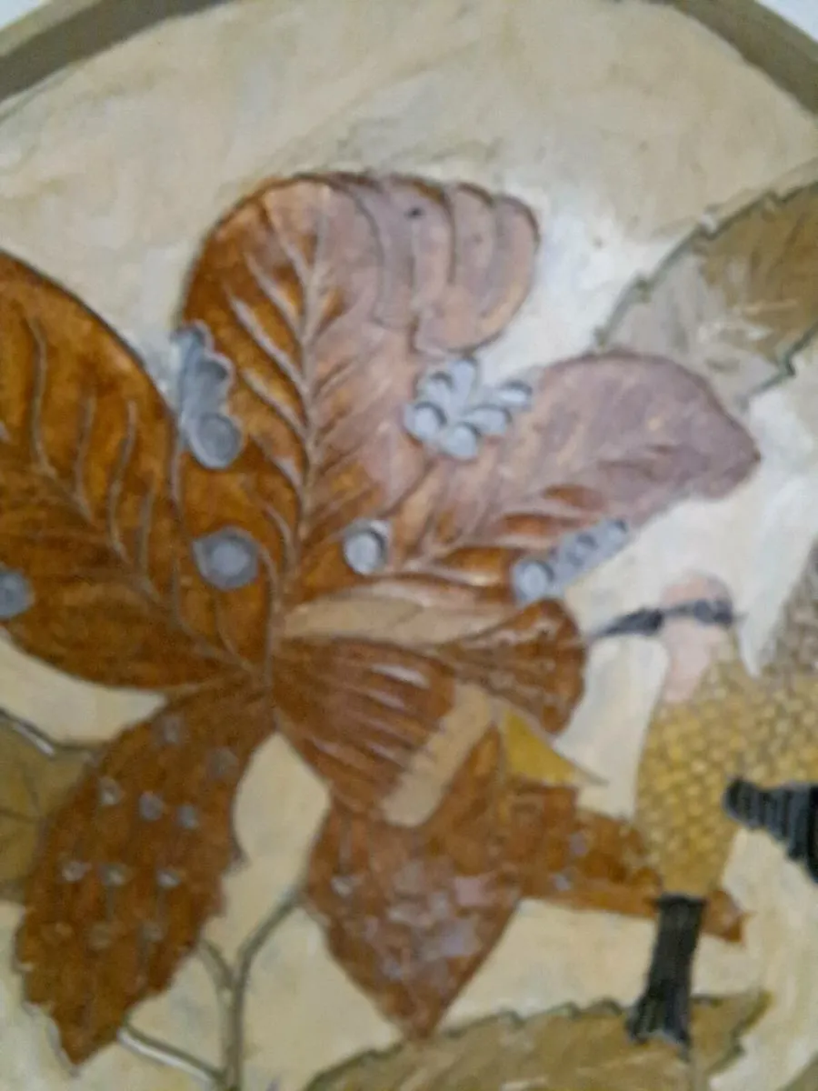 Vintage Hand-Painted Metal Wall Plaque - Image 2