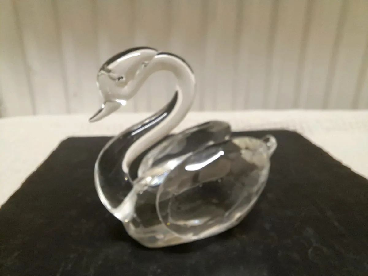 Galway Crystal Swan Figurine - Image 1