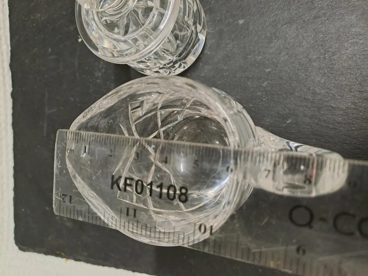 Cut Glass Cream & Sugar Set (with Spoon) - Image 3