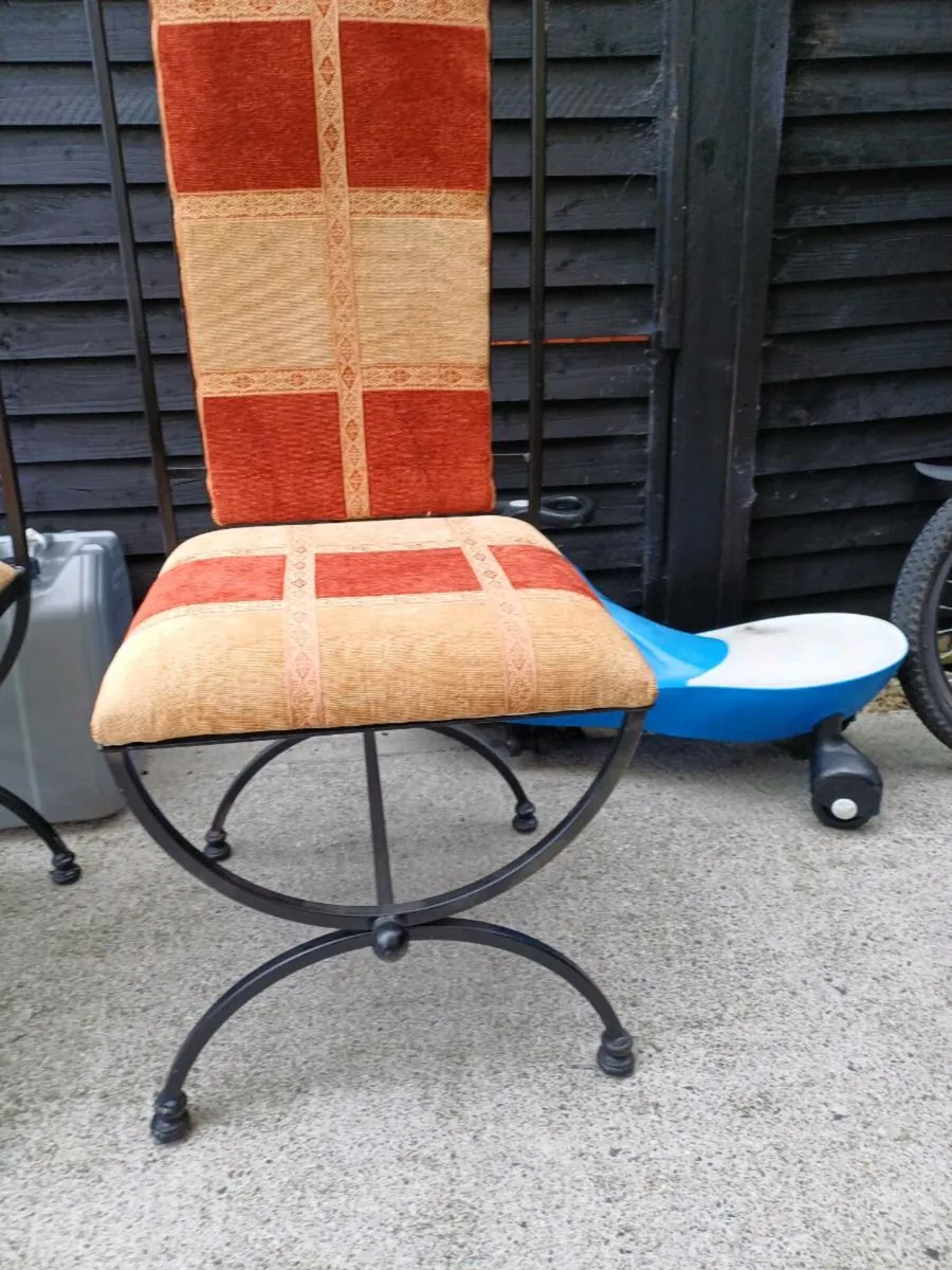 Vintage Wrought Iron Framed Chairs - Image 3