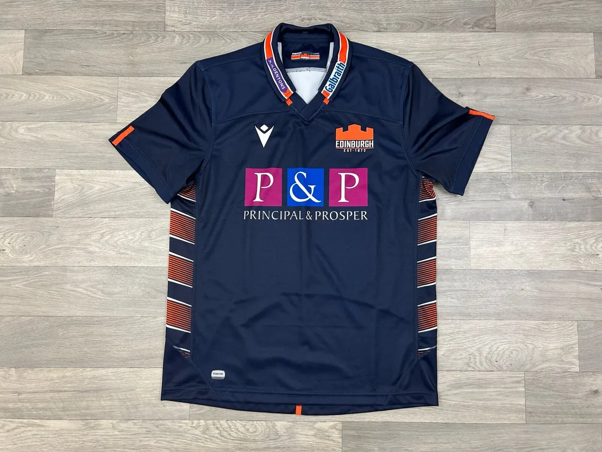 Macron Edinburgh Rugby Jersey Shirt Mens Large - Image 1