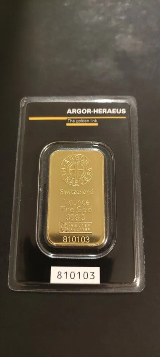1oz Gold Bar Argor-Heraeus - Image 1