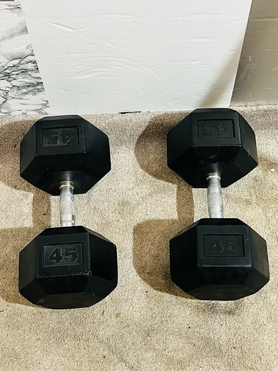2 X 45 KG HEX DUMBBELLS - Image 2
