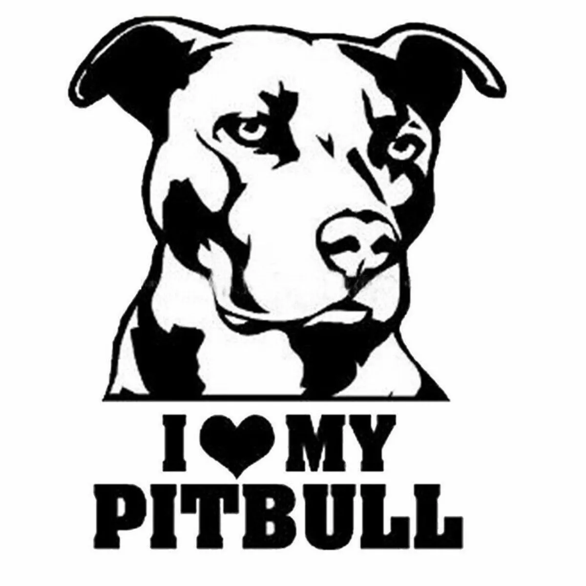 Lovely Pet Dog Car Sticker I LOVE MY PITBULL Auto