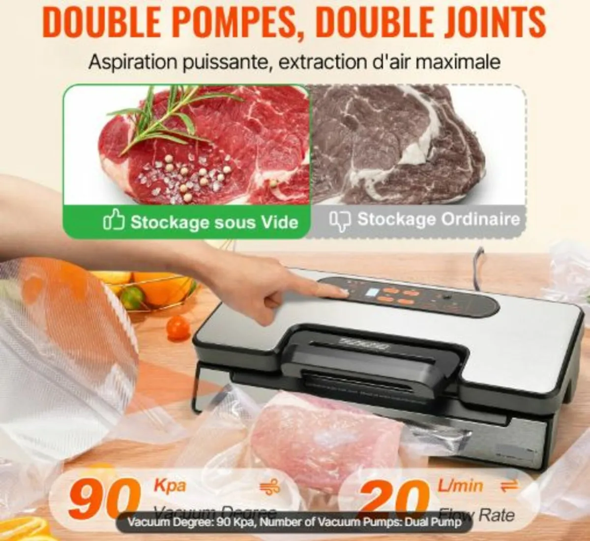 Vacuum Sealer Machine Food Preservation Storage - Image 2