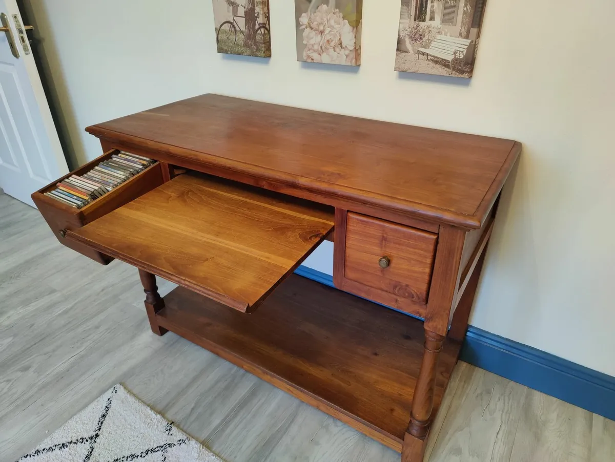 Solid Teak computer/writing  desk and chair - Image 2