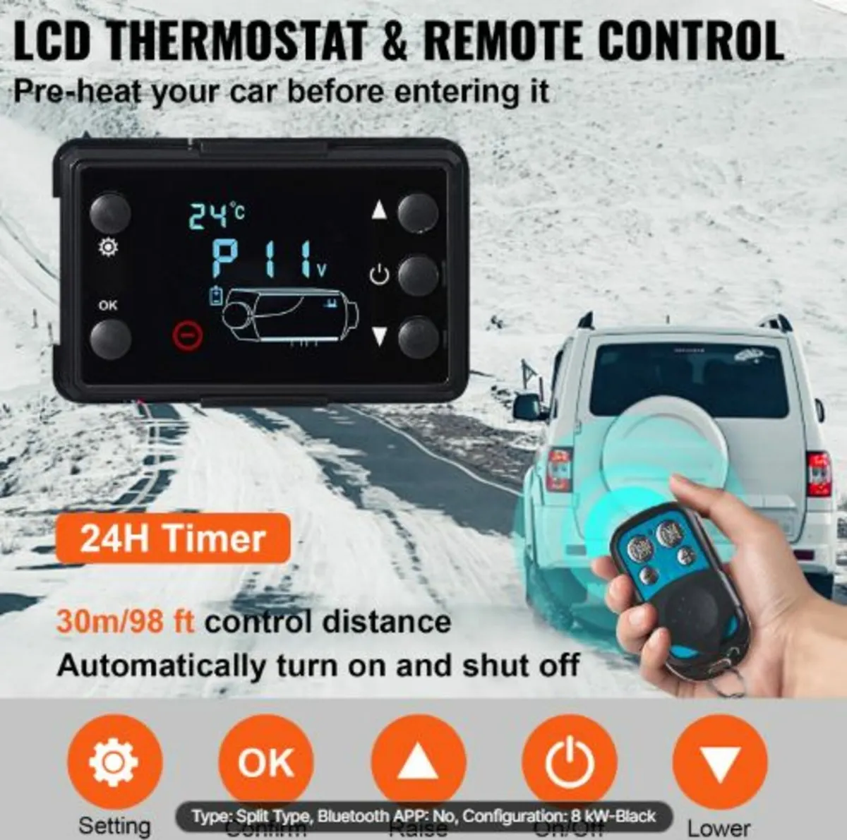 12V 5-8KW Diesel Air Heater with LCD Switch,Diesel - Image 2