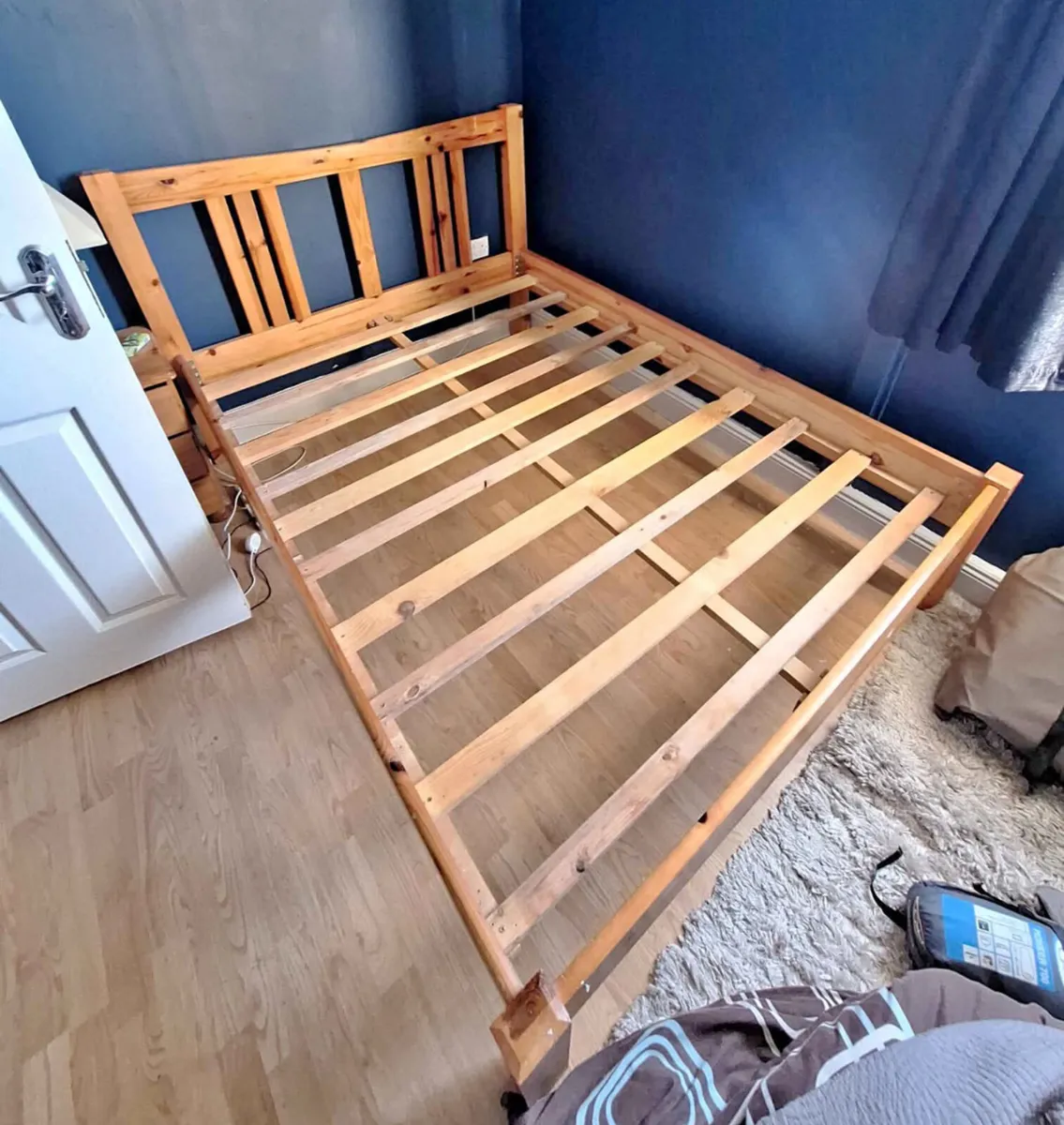 Lovely 4 Ft 6” Wooden Double Bed Frame - Deliver - Image 1